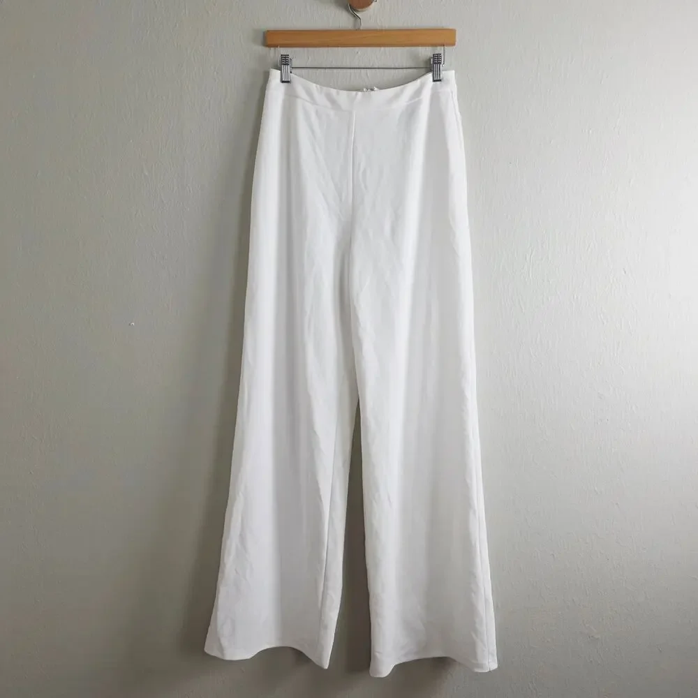 Lulus Enticing Endeavors White Two-Piece Jumpsuit - Wide Leg Bridal Set Size M - Picture 7 of 16